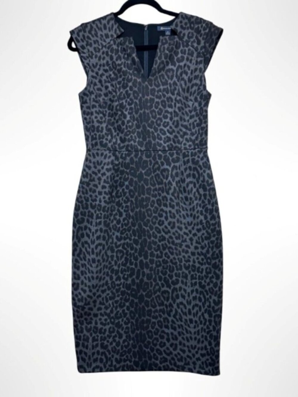 BROOKS BROTHERS Animal Print Sheath Dress Gray Black Size 6